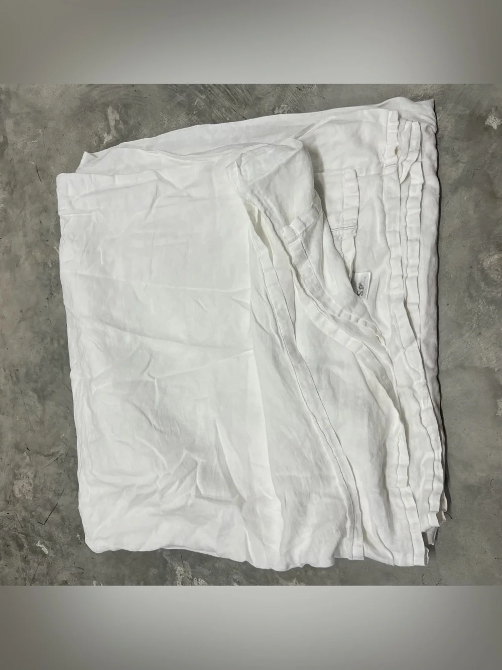 Simple Opulence Premium 100% Linen Flat Queen Size Bed Sheet 1 Piece White 98x98